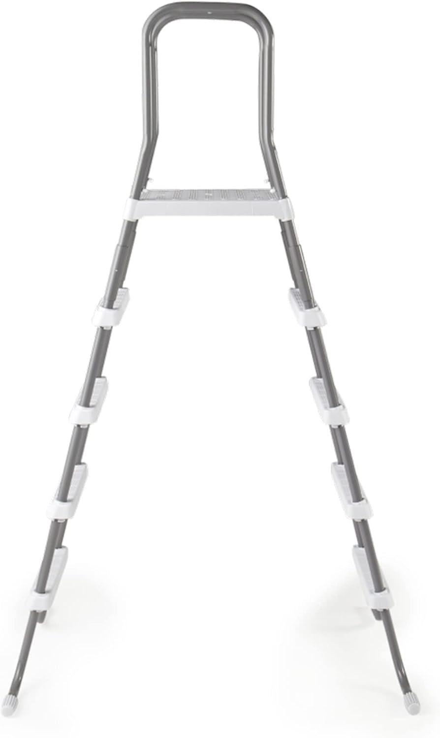 imageIntex 28067E Steel Frame 52quot Pool Entry Step Ladder with Secure NonSlip Steps for Above Ground Outdoor Swimming Pools SilverLadder