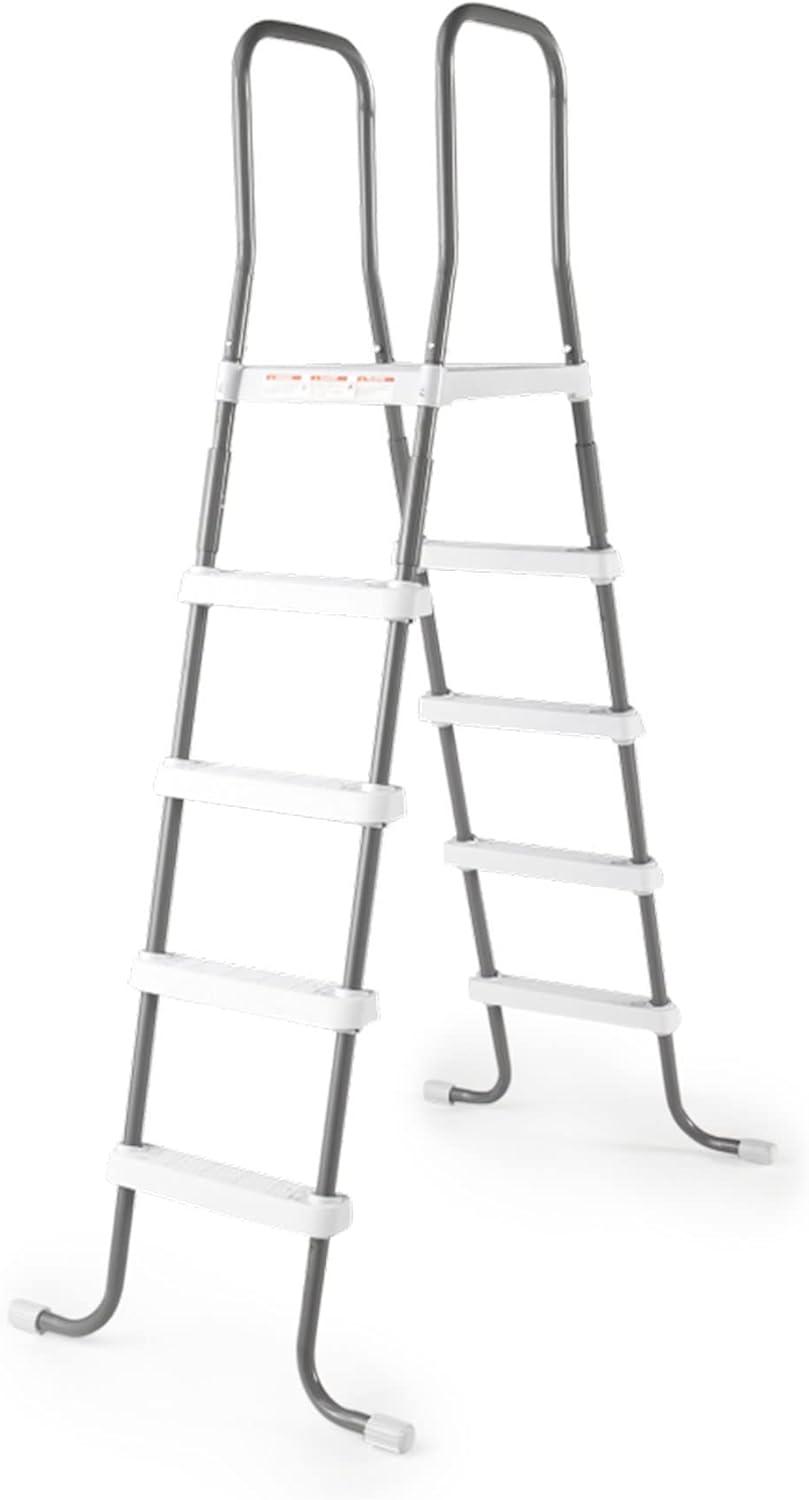 imageIntex 28067E Steel Frame 52quot Pool Entry Step Ladder with Secure NonSlip Steps for Above Ground Outdoor Swimming Pools SilverLadder