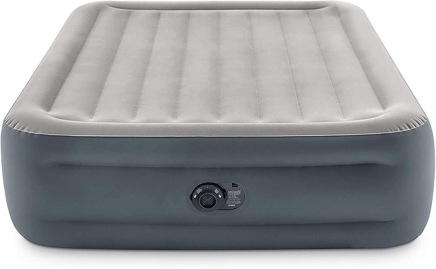 imageIntex 64125ED DuraBeam Plus Essential Rest Air Mattress FiberTech Queen Size Builtin Electric Pump 18in Bed Height 600lb Weight CapacityAirbed