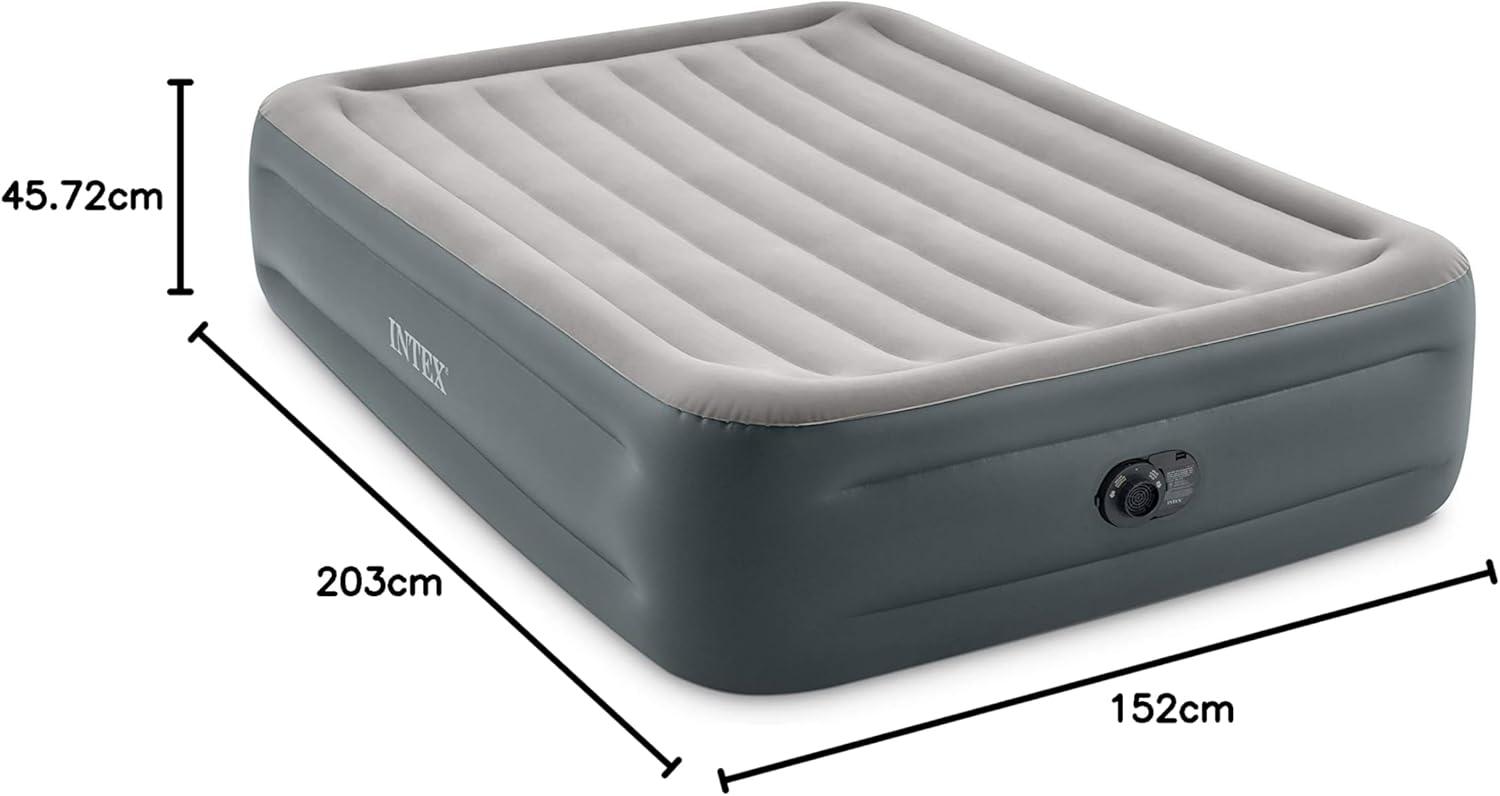 imageIntex 64125ED DuraBeam Plus Essential Rest Air Mattress FiberTech Queen Size Builtin Electric Pump 18in Bed Height 600lb Weight CapacityAirbed