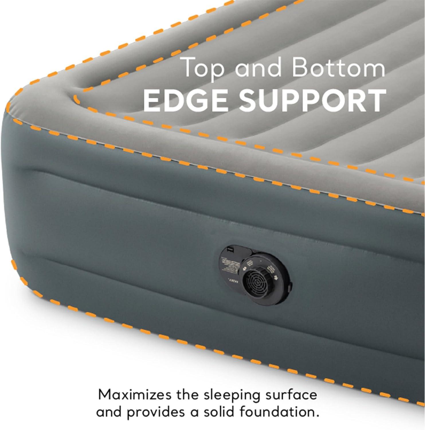 imageIntex 64125ED DuraBeam Plus Essential Rest Air Mattress FiberTech Queen Size Builtin Electric Pump 18in Bed Height 600lb Weight CapacityAirbed