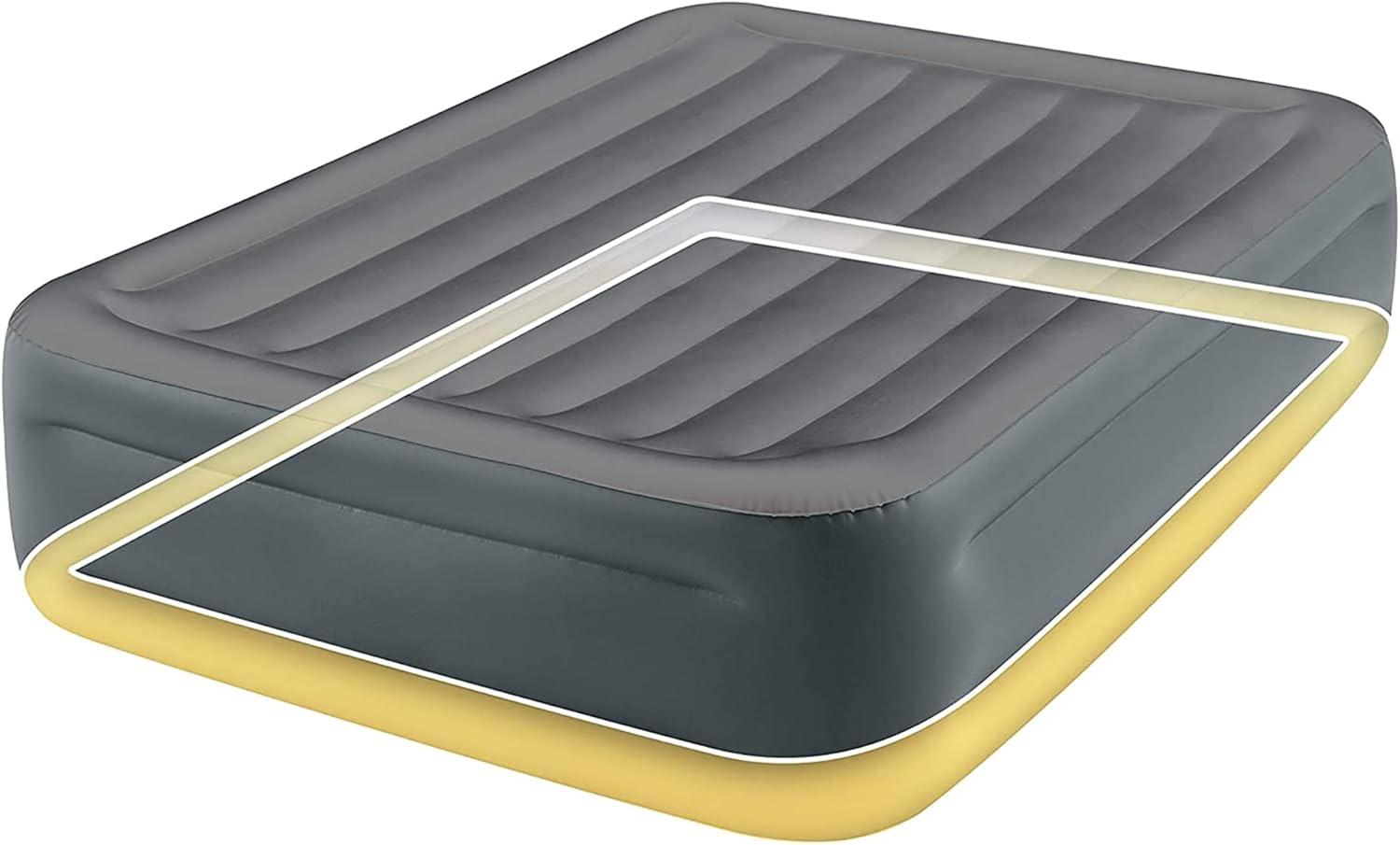 imageIntex 64125ED DuraBeam Plus Essential Rest Air Mattress FiberTech Queen Size Builtin Electric Pump 18in Bed Height 600lb Weight CapacityAirbed