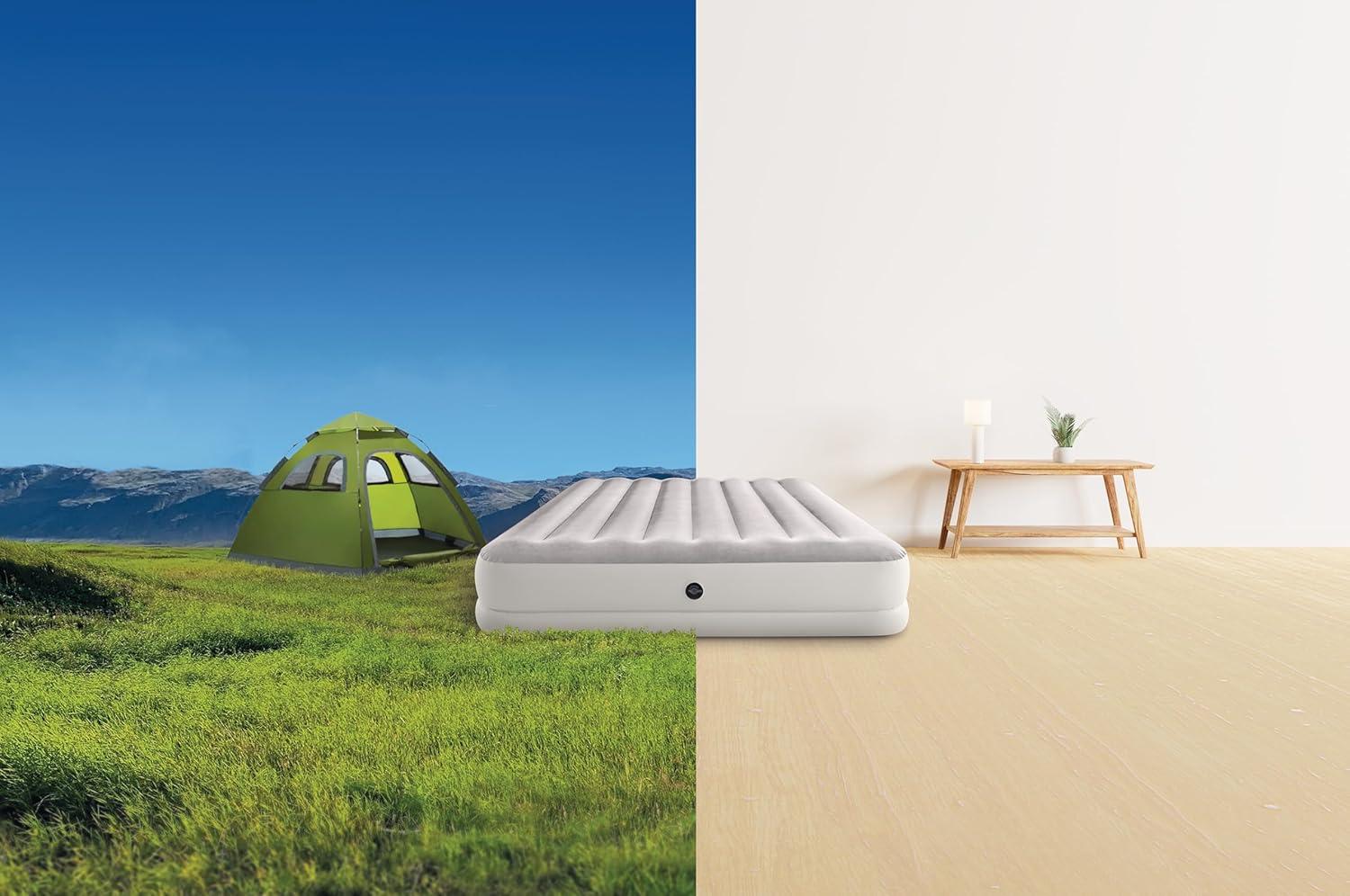 imageIntex 64177E DuraBeam Standard Prestige MidRise Air Mattress FiberTech Twin Size Quickfill USB Air PumpDuraBeam Standard Prestige MidRise Air Mattress