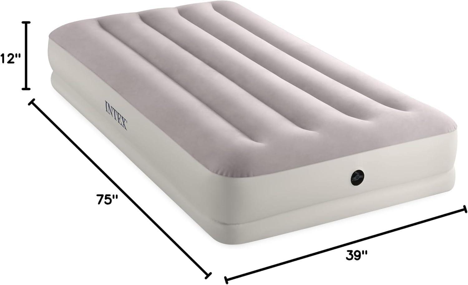 imageIntex 64177E DuraBeam Standard Prestige MidRise Air Mattress FiberTech Twin Size Quickfill USB Air PumpDuraBeam Standard Prestige MidRise Air Mattress