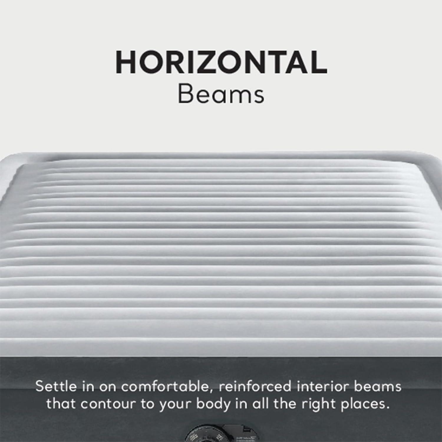 imageIntex 64417ED 22in Queen DuraBeam Comfort Plush HighRise Inflatable Air Mattress with Built in Pump for Travel and Camping 600lb Weight CapacityGrey