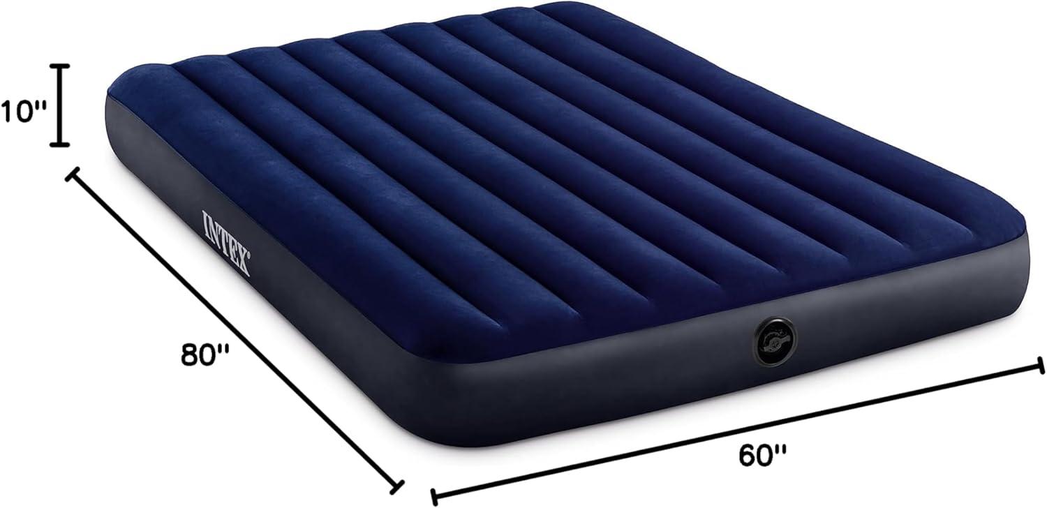 imageIntex 64757E DuraBeam Standard Downy Air Mattress FiberTech Twin Size 10in Bed Height 300lb Weight Capacity Pump Sold SeparatelyQueen