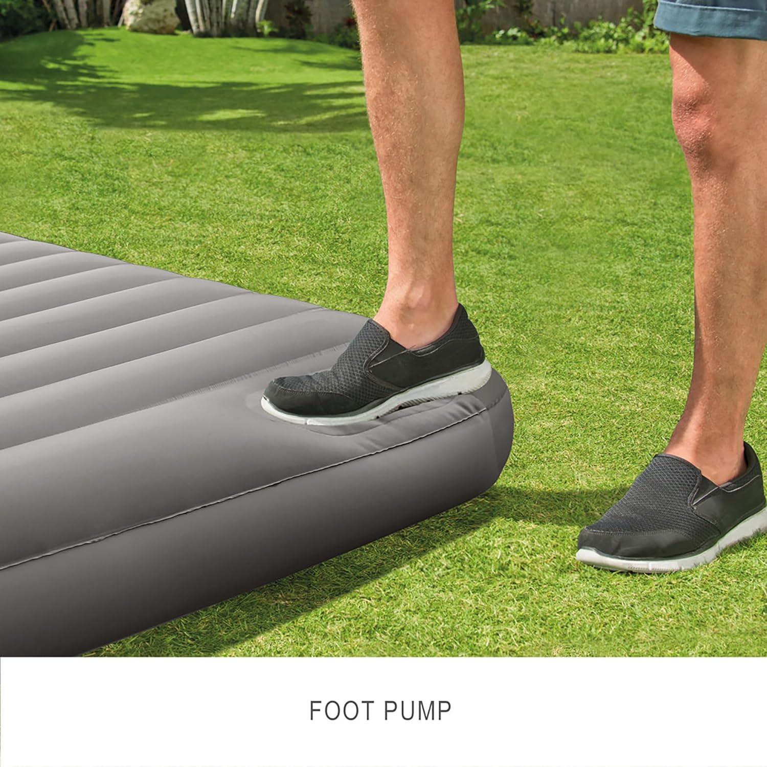 imageIntex 64762E DuraBeam Standard Downy Air Mattress FiberTech Full Size Builtin Foot Pump 10in Bed Height 300lb Weight CapacityQueen Pack of 3