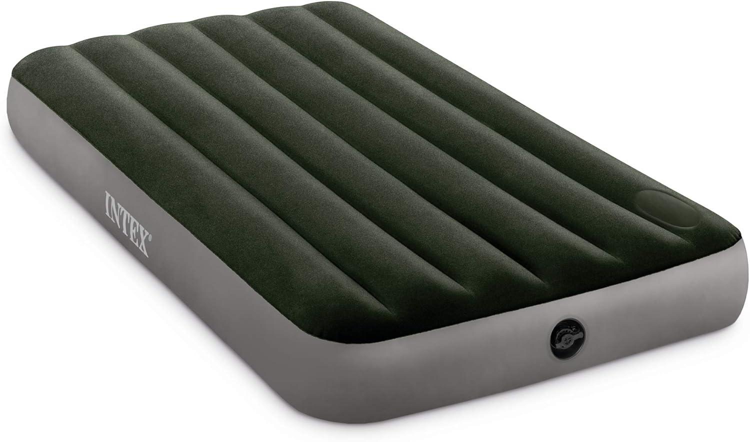 imageIntex 64762E DuraBeam Standard Downy Air Mattress FiberTech Full Size Builtin Foot Pump 10in Bed Height 300lb Weight CapacityTwin