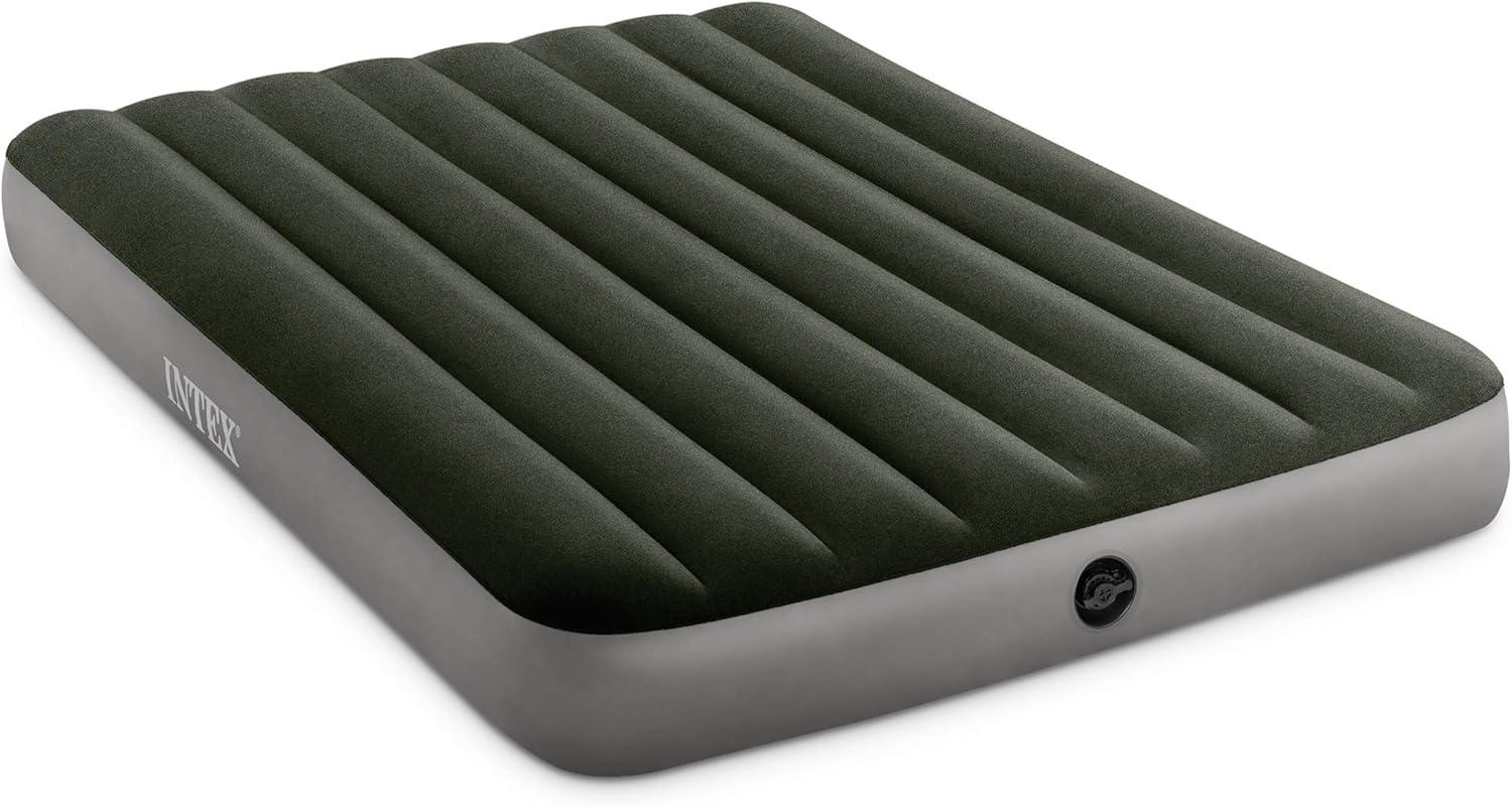 imageIntex 64777E DuraBeam Standard Prestige Air Mattress FiberTech Twin Size HandHeld Battery Pump 10in Bed Height 300lb Weight CapacityFull