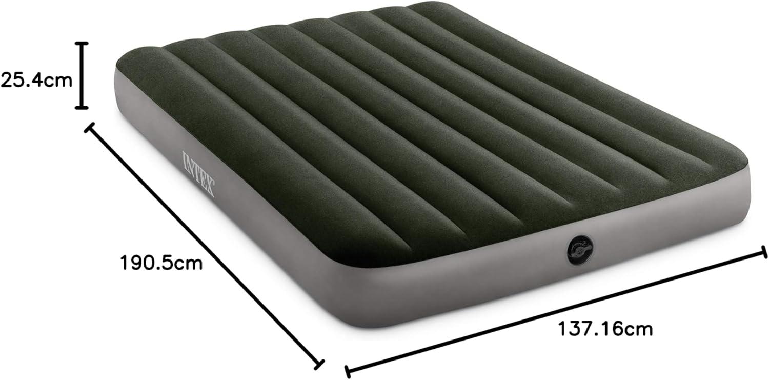 imageIntex 64777E DuraBeam Standard Prestige Air Mattress FiberTech Twin Size HandHeld Battery Pump 10in Bed Height 300lb Weight CapacityFull