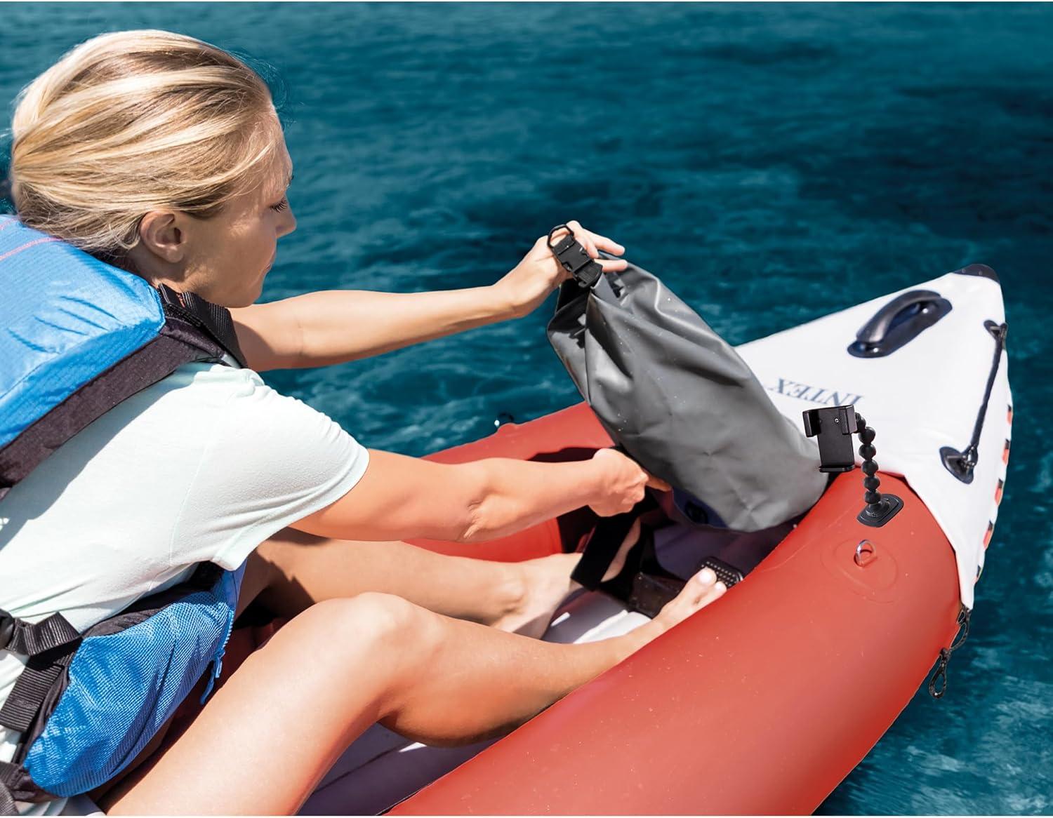 imageIntex 68309EP Excursion Pro K2 Inflatable Kayak Set Includes Deluxe 86in Kayak Paddles and HighOutput Pump SuperTough PVC Adjustable Bucket Seat 2Person 400lb Weight Capacity2person Kayak Set
