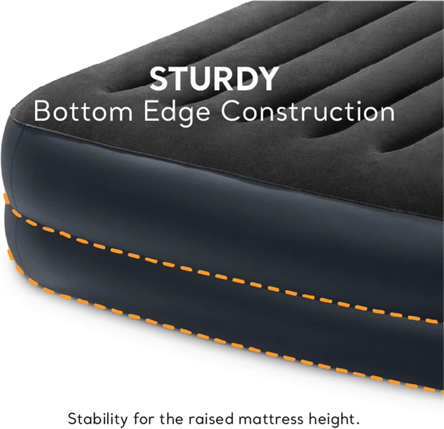 imageIntex Air Mattress 64123ED DuraBeam Plus Pillow Rest FiberTech Queen Size Builtin Electric Pump 165in Bed Height 600lb Weight CapacityQueen
