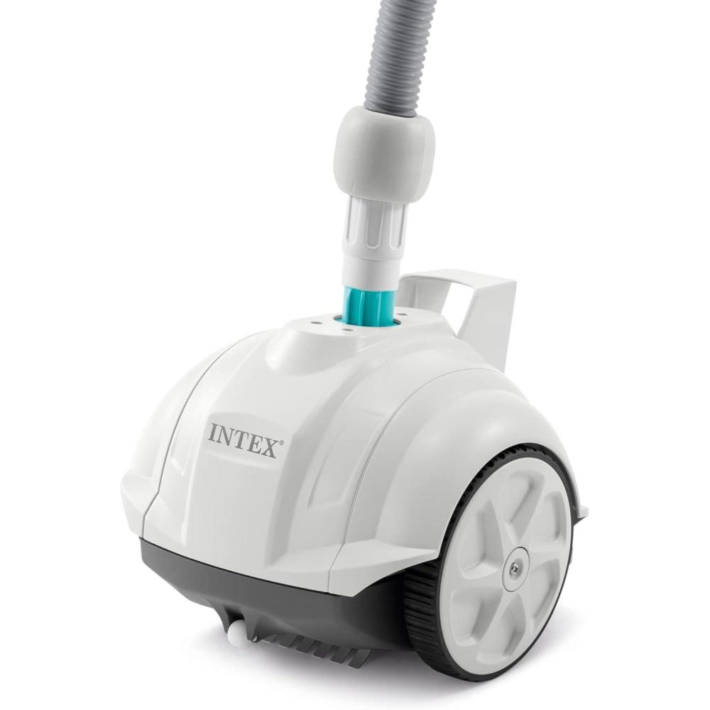 imageINTEX Deluxe PressureSide Above Ground Automatic Pool Cleaner Vacuum For Bigger Pools Cleans Pool Floors and Walls Removes Debris Removable Filter Tray 21ft Tangle Free HoseZX50