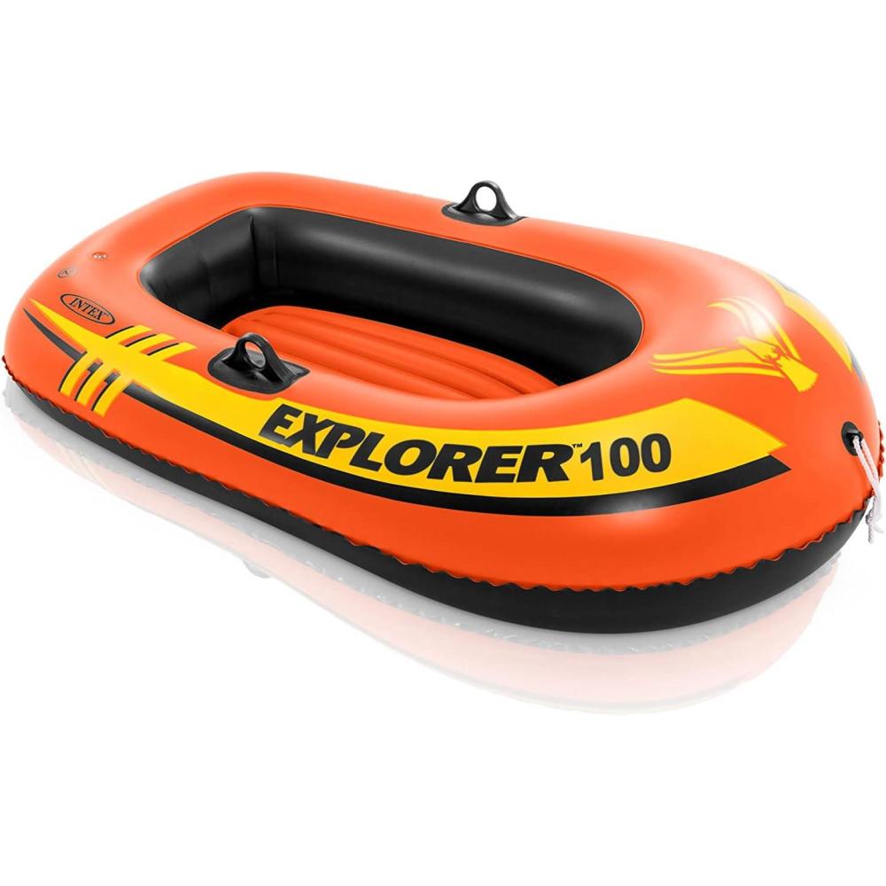 imageINTEX Explorer Inflatable Boat Series Dual Air Chambers Welded Oar Locks Grab Handles Bow Rope Sporty DesignOne person