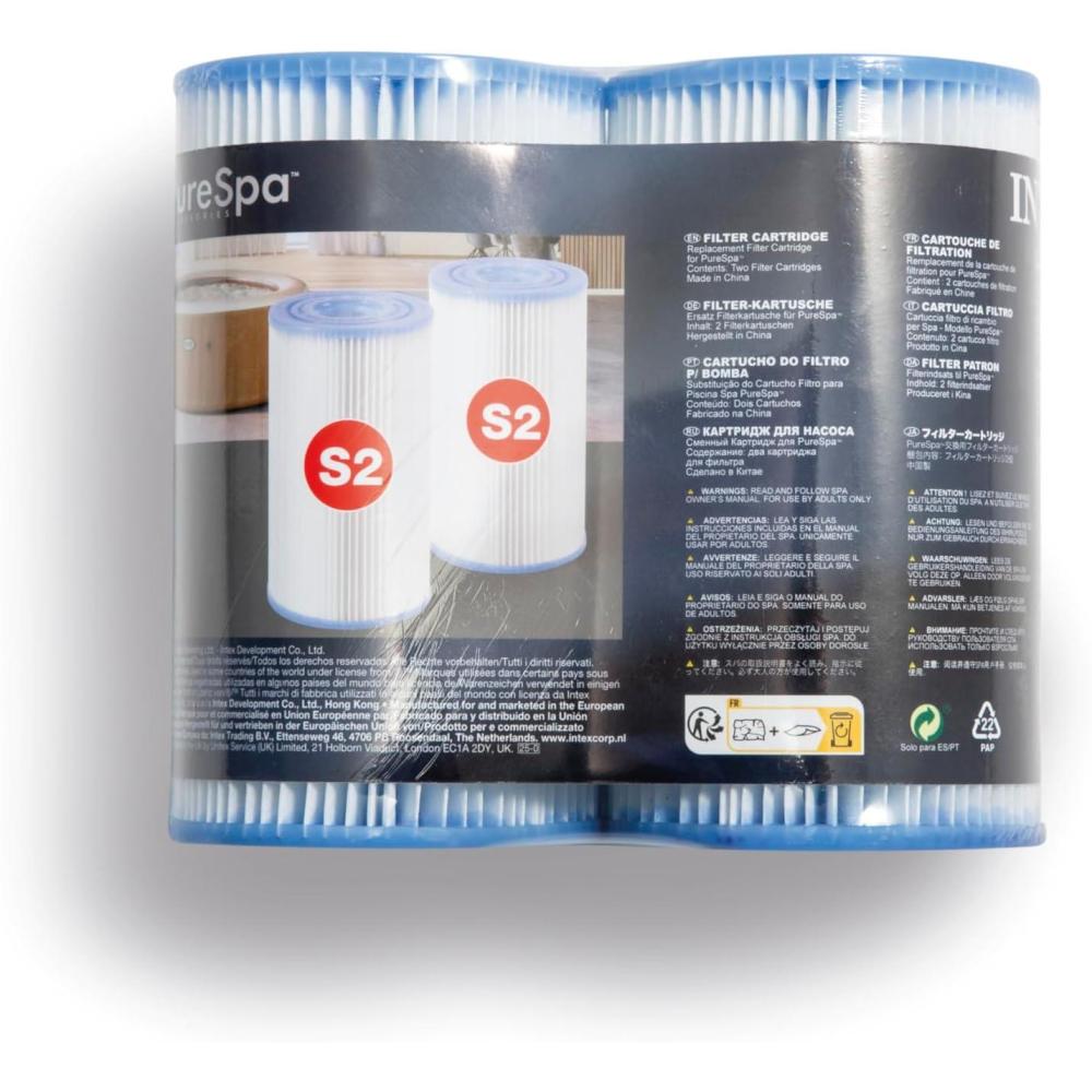 imageIntex 29001E PureSpa Type S1 Heavy Duty Easy Set Dacron Paper Hot Tub Spa Filter Replacement Cartridge for Various PureSpa Models 2 Pack2Pack