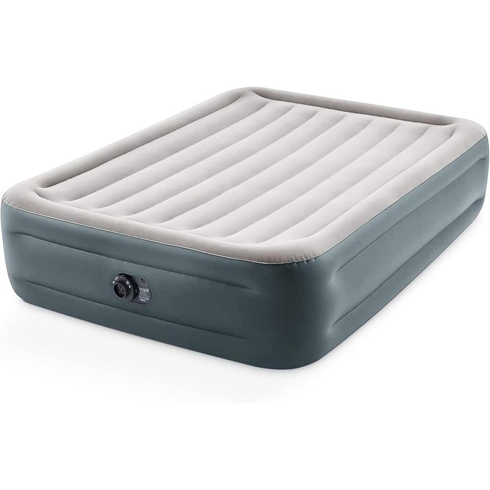 imageIntex 64125ED DuraBeam Plus Essential Rest Air Mattress FiberTech Queen Size Builtin Electric Pump 18in Bed Height 600lb Weight CapacityAirbed