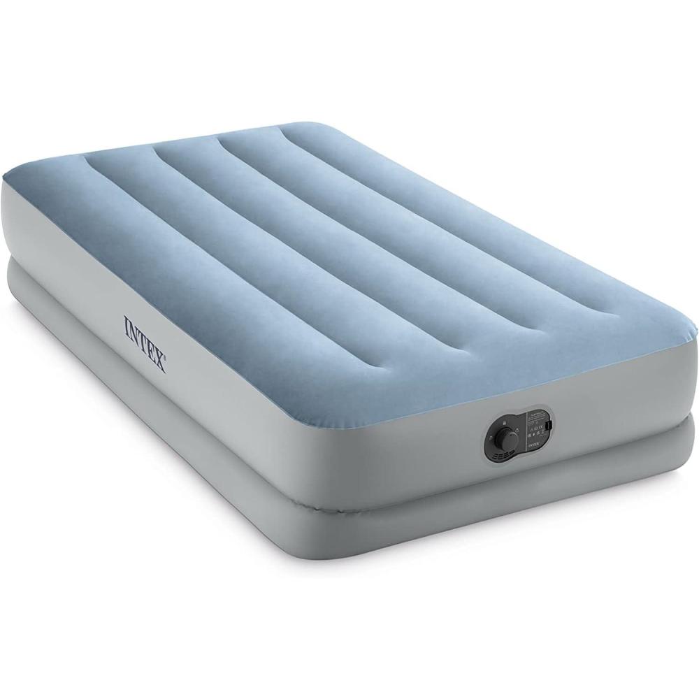 imageIntex 64157E DuraBeam Plus MidRise Air Mattress FiberTech Twin Size Builtin USB Electric Pump 14in Bed Height 300lb Weight CapacityTwin