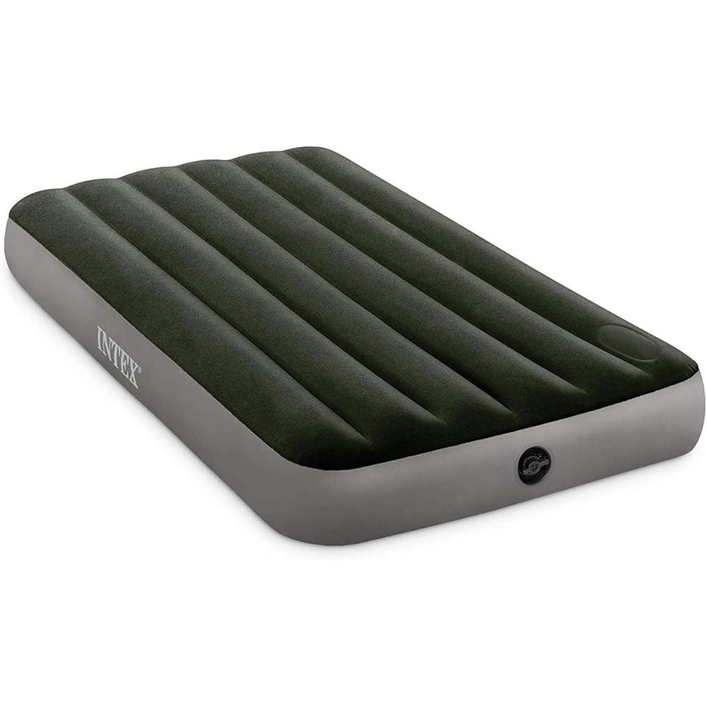 imageIntex 64762E DuraBeam Standard Downy Air Mattress FiberTech Full Size Builtin Foot Pump 10in Bed Height 300lb Weight CapacityFull