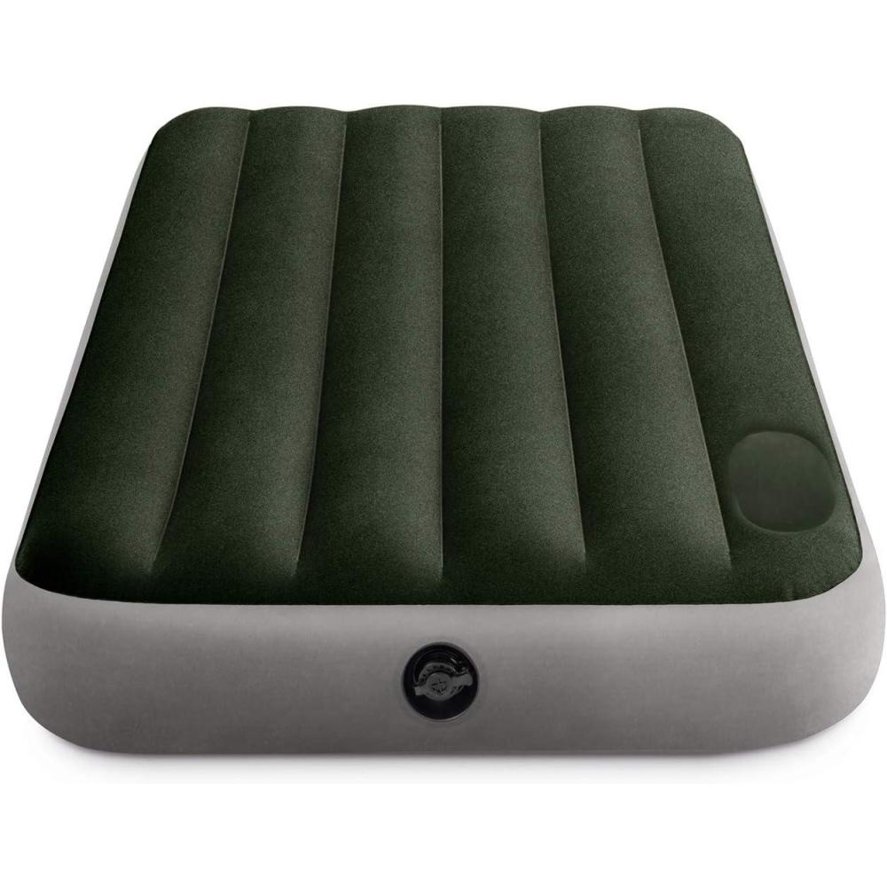 imageIntex 64762E DuraBeam Standard Downy Air Mattress FiberTech Full Size Builtin Foot Pump 10in Bed Height 300lb Weight CapacityTwin