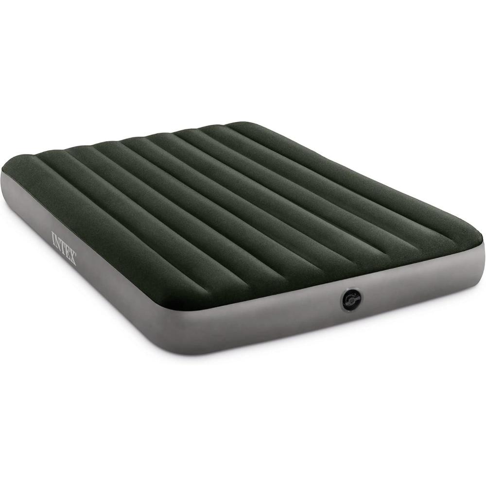 imageIntex 64777E DuraBeam Standard Prestige Air Mattress FiberTech Twin Size HandHeld Battery Pump 10in Bed Height 300lb Weight CapacityQueen
