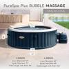 INTEX 28429EP PureSpa Plus Bubble Massage Spa Set: Includes – 2 Contoured Headrest – LED Light – 4 Person Capacity – 77″ x 28″(Cobalt)