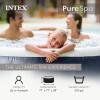 INTEX 28429EP PureSpa Plus Bubble Massage Spa Set: Includes – 2 Contoured Headrest – LED Light – 4 Person Capacity – 77″ x 28″(Cobalt)