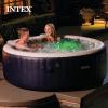 INTEX 28429EP PureSpa Plus Bubble Massage Spa Set: Includes – 2 Contoured Headrest – LED Light – 4 Person Capacity – 77″ x 28″(Cobalt)
