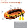 INTEX Explorer Inflatable Boat Series: Dual Air Chambers – Welded Oar Locks – Grab Handles – Bow Rope – Sporty Design(3 Person)