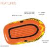 INTEX Explorer Inflatable Boat Series: Dual Air Chambers – Welded Oar Locks – Grab Handles – Bow Rope – Sporty Design(3 Person)