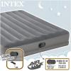 Intex 64114E Dura-Beam Standard Prestige Air Mattress: Fiber-Tech – Queen Size – Built-in USB Electric Pump – 12in Bed Height – 600lb Weight Capacity(Mid-Rise Airbed)