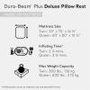 Intex 64135ED Dura-Beam Plus Deluxe Pillow: Fiber-Tech – Queen Size – Built-in Electric Pump – 16.5in Bed Height – 600lb Weight Capacity(Twin)