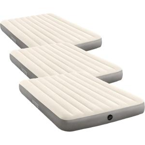 Intex 64102E Dura-Beam Standard Single-High Air Mattress: Fiber-Tech – Full Size – 10in Bed Height – 600lb Weight Capacity – Pump Sold Separately(Queen (Pack of 3))