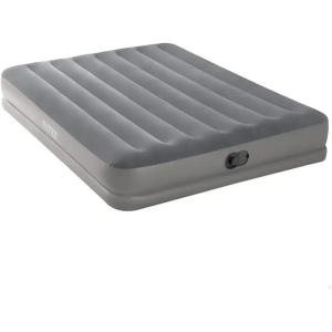 Intex 64114E Dura-Beam Standard Prestige Air Mattress: Fiber-Tech – Queen Size – Built-in USB Electric Pump – 12in Bed Height – 600lb Weight Capacity(Mid-Rise Airbed)
