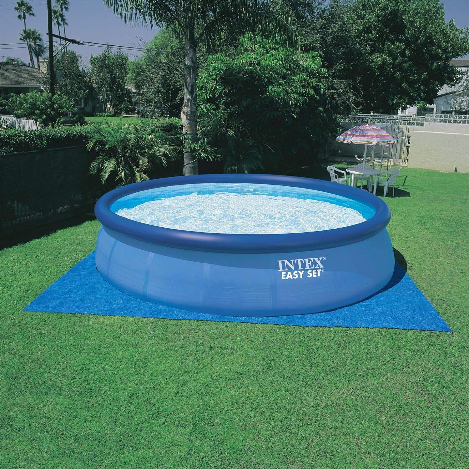 imageINTEX 26175EH Easy Set Inflatable Swimming Pool Set 18ft x 48in Includes 1500 GPH Cartridge Filter Pump Removable Ladder Pool Cover Ground Cloth15FT x 42IN