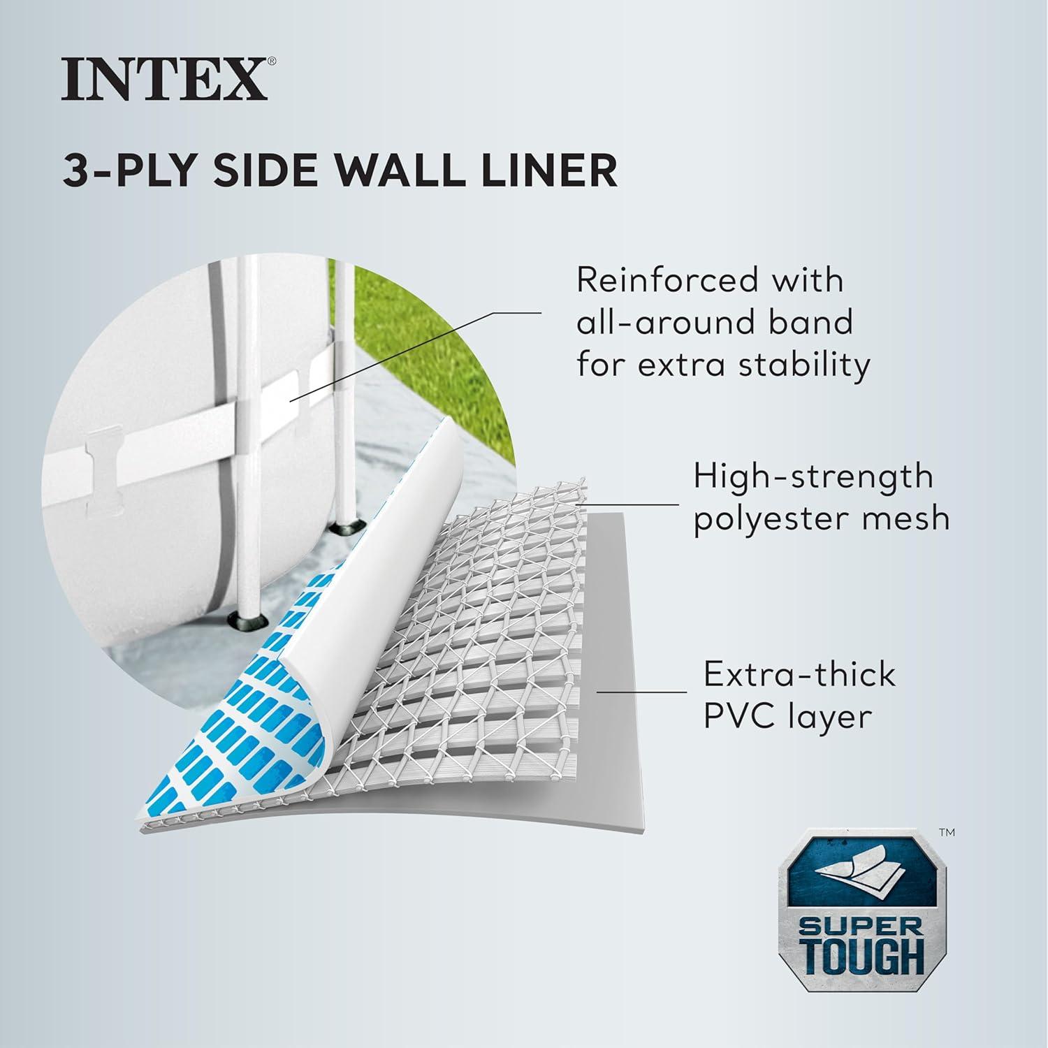 imageINTEX Above Ground Swimming Pool Set Prism Frame 166ft x 9ft x 48in with Pump ampamp Ladder166 x 9 x 48