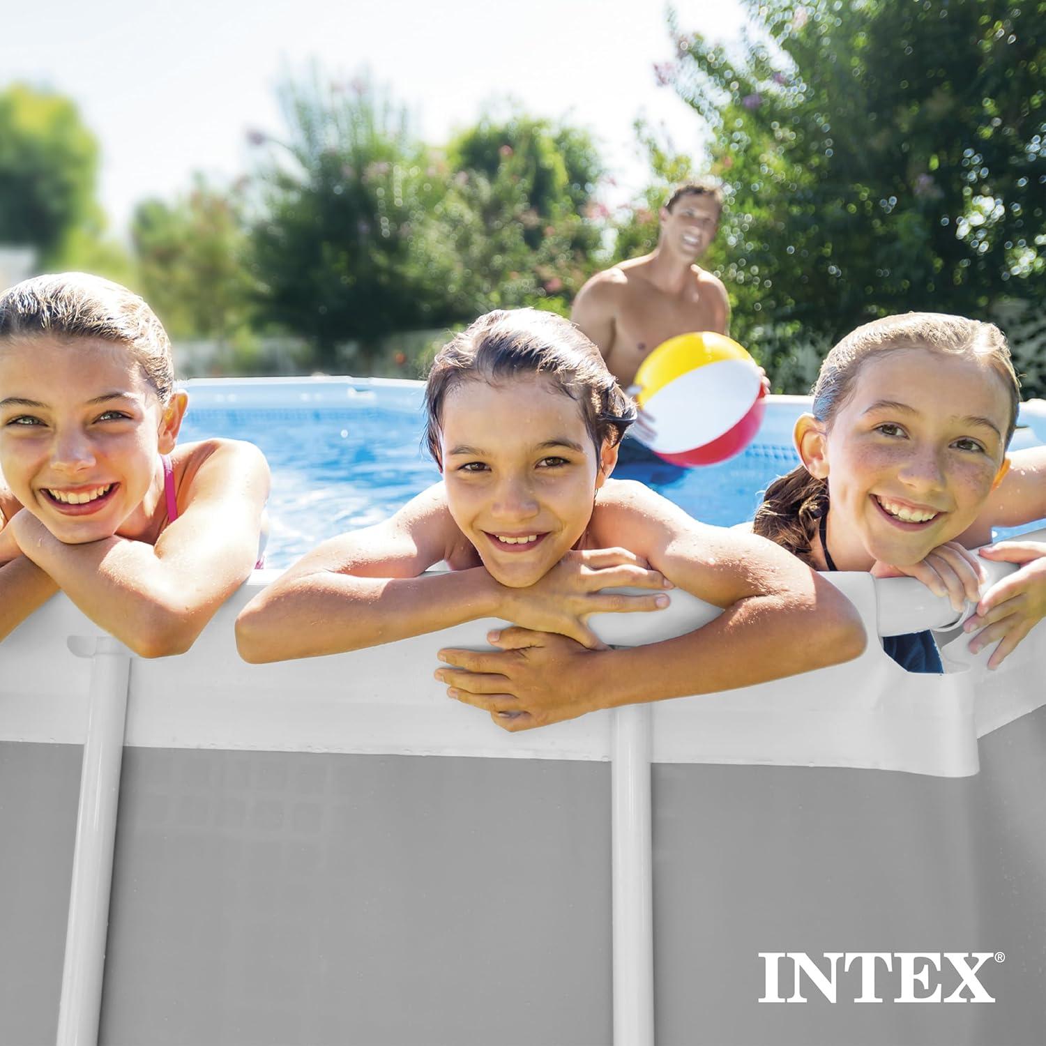 imageINTEX Above Ground Swimming Pool Set Prism Frame 166ft x 9ft x 48in with Pump ampamp Ladder166 x 9 x 48
