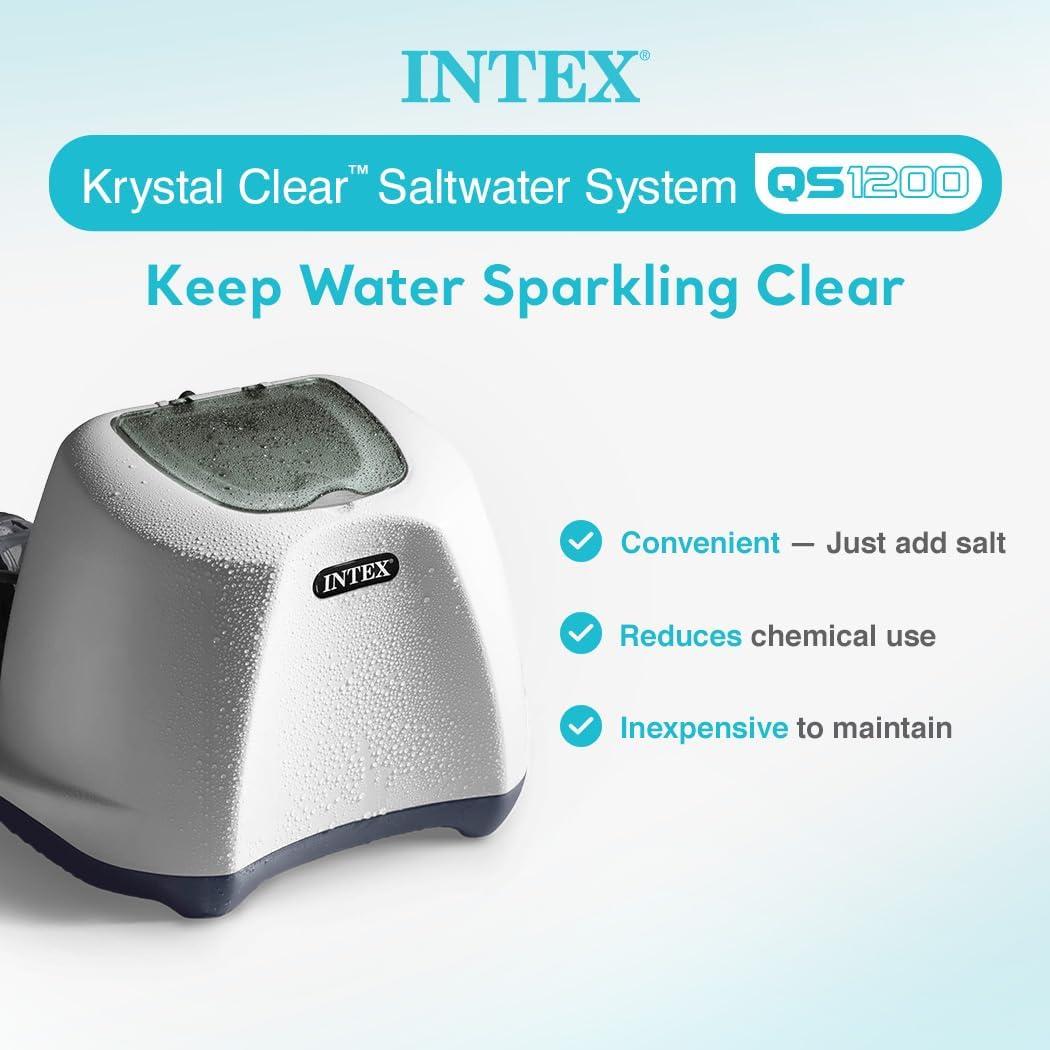 imageINTEX QS500 Krystal Clear Saltwater Chlorine System for Above Ground Pools Keeps Water Clean and Clear Reduces Chemical Use Up to 7000 Gal PoolsSaltwater System