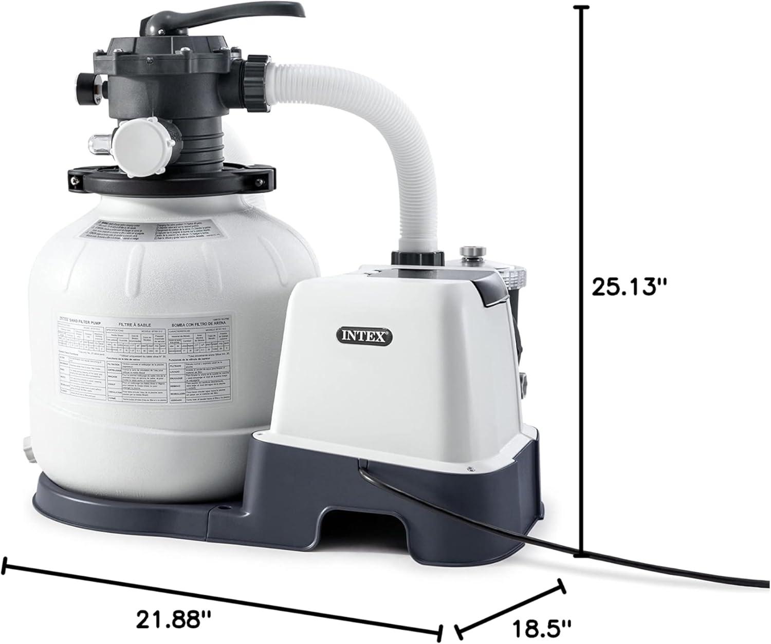 imageINTEX QS500 Krystal Clear Saltwater Chlorine System for Above Ground Pools Keeps Water Clean and Clear Reduces Chemical Use Up to 7000 Gal PoolsSaltwater System