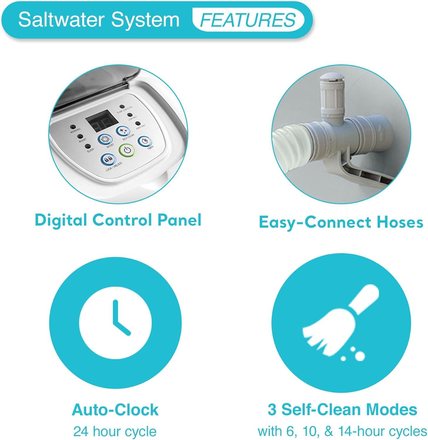 imageINTEX QS500 Krystal Clear Saltwater Chlorine System for Above Ground Pools Keeps Water Clean and Clear Reduces Chemical Use Up to 7000 Gal PoolsSaltwater System