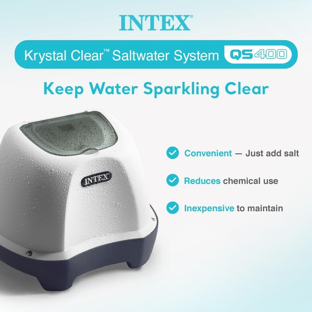 imageINTEX QS500 Krystal Clear Saltwater Chlorine System for Above Ground Pools Keeps Water Clean and Clear Reduces Chemical Use Up to 7000 Gal PoolsSaltwater System