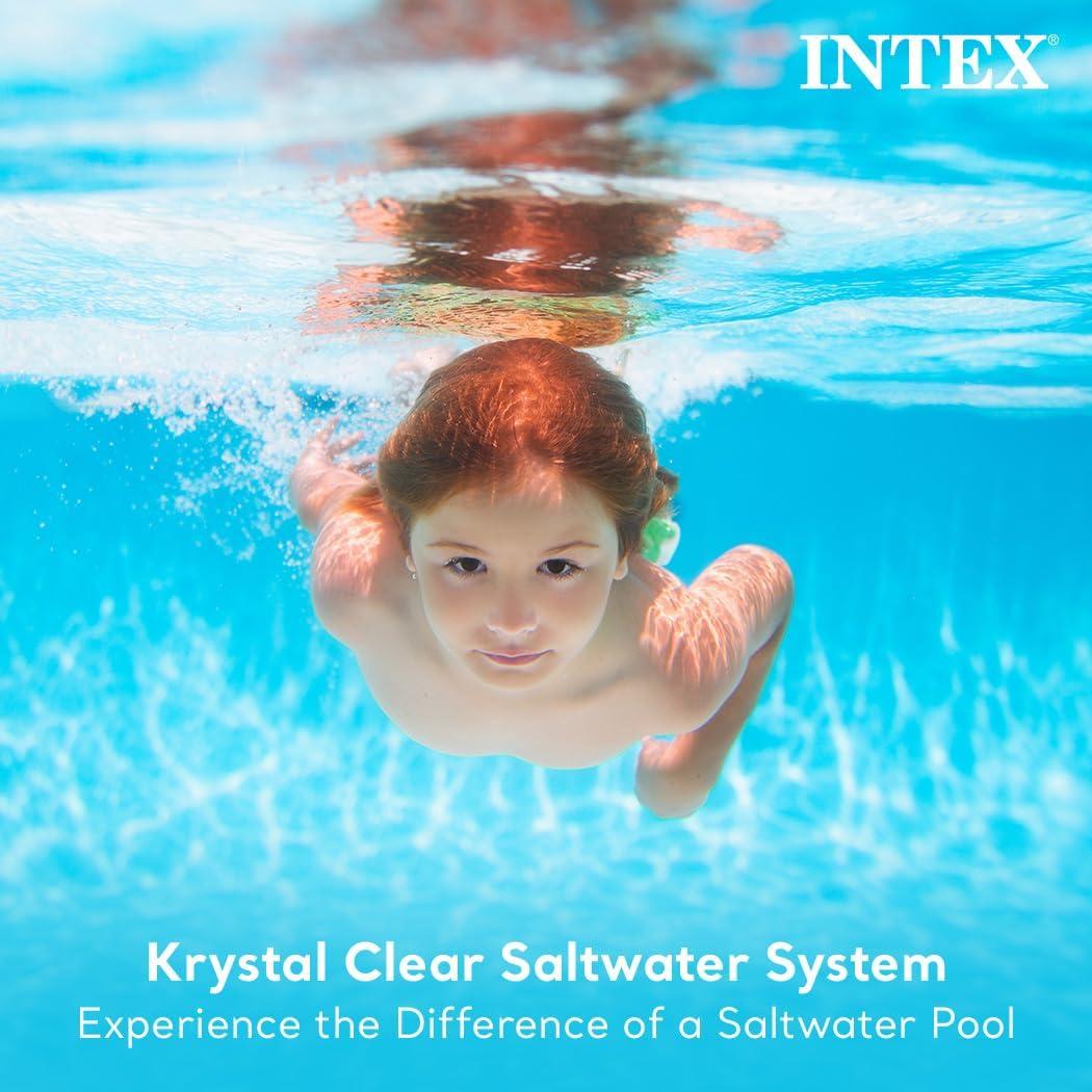 imageINTEX QS500 Krystal Clear Saltwater Chlorine System for Above Ground Pools Keeps Water Clean and Clear Reduces Chemical Use Up to 7000 Gal PoolsSaltwater System