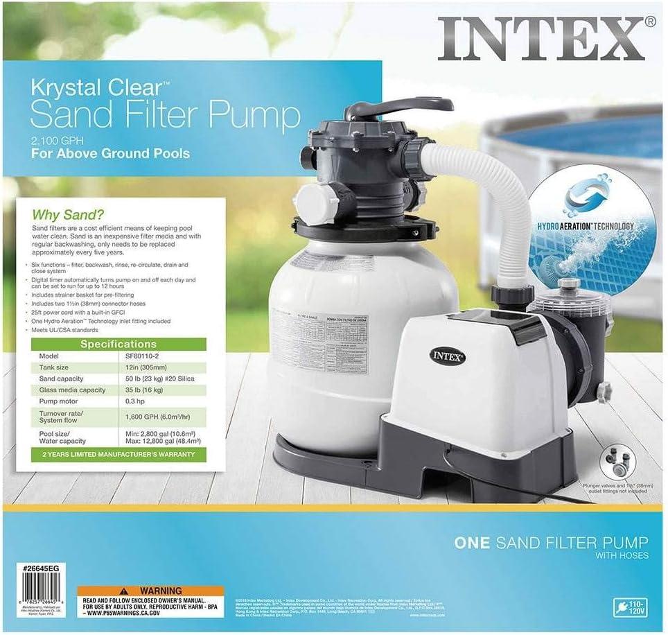 imageINTEX SX1500 Krystal Clear Sand Filter Pump 1500 GPH Pump Flow Rate Improved Circulation and Filtration Easy Installation2 100 GPH