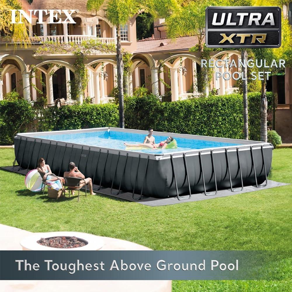 imageIntex 18 x 9 x 52quot Ultra XTR Rectangular Frame Swimming Pool Set with Pump Above Ground Backyard Large Rectangle Pool with 45Inch Deep Water32 x 16 x 52