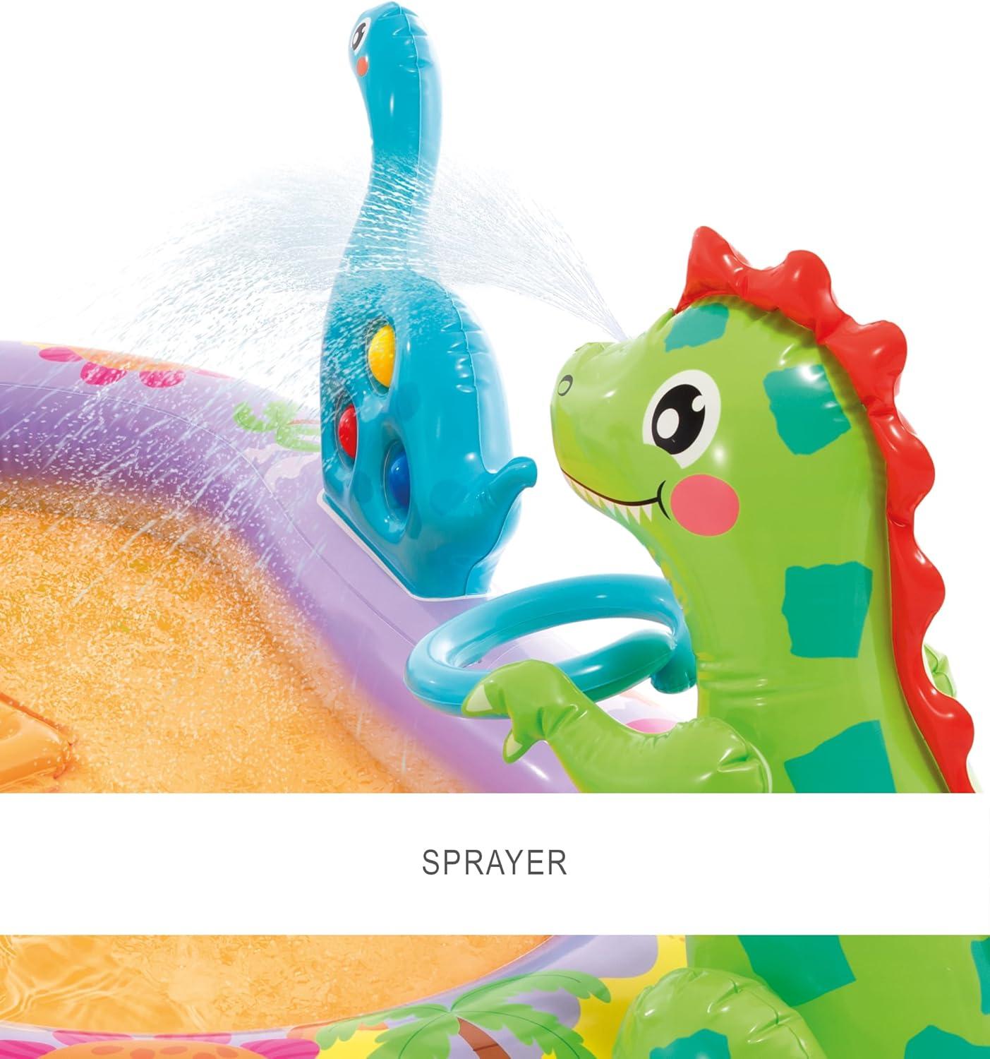 imageIntex 57440EP Inflatable Whale Spray Kiddie Pool for Kids 2 79quot x 77quot x 36quot Small BlowUp Splash Pool ampamp Sprinkler Backyard Toddler Play CenterMulticolor