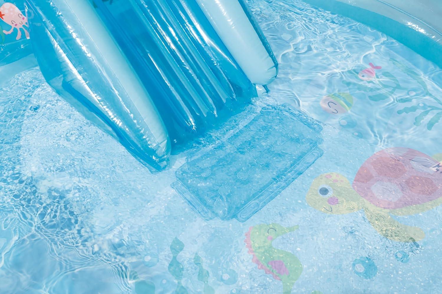 imageIntex 57440EP Inflatable Whale Spray Kiddie Pool for Kids 2 79quot x 77quot x 36quot Small BlowUp Splash Pool ampamp Sprinkler Backyard Toddler Play CenterBlue