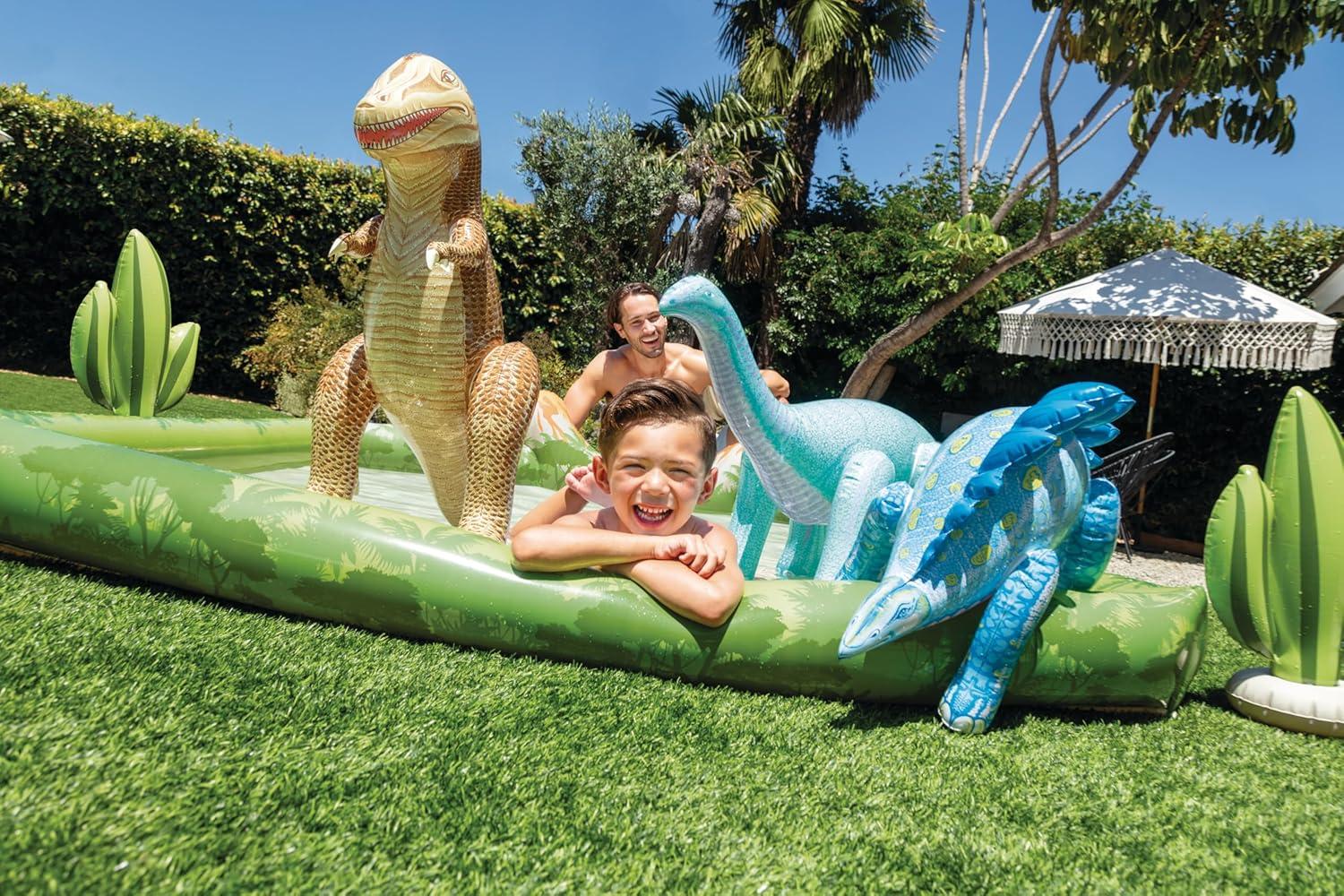 imageIntex 57440EP Inflatable Whale Spray Kiddie Pool for Kids 2 79quot x 77quot x 36quot Small BlowUp Splash Pool ampamp Sprinkler Backyard Toddler Play CenterMulticolor