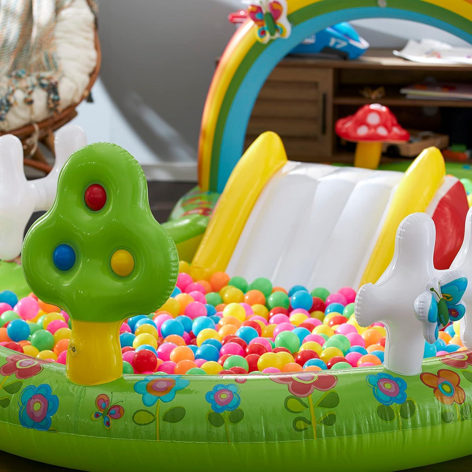 imageIntex 57440EP Inflatable Whale Spray Kiddie Pool for Kids 2 79quot x 77quot x 36quot Small BlowUp Splash Pool ampamp Sprinkler Backyard Toddler Play CenterMulticolor
