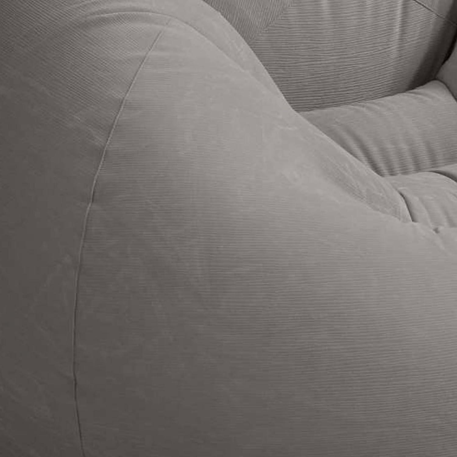 imageIntex 68579EP Beanless Bag Inflatable Lounge Chair Corduroy Textured Flocking Durable Vinyl Folds Compactly 220lb Weight Capacity 45quot x 45quot x 28quotGrey