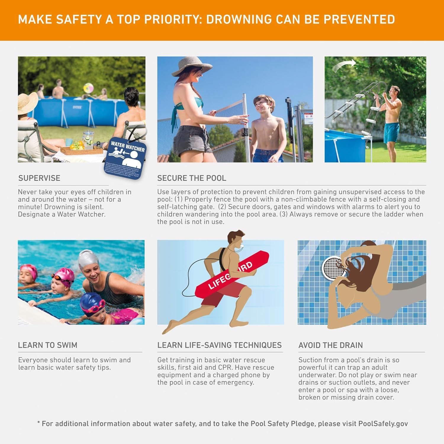 imageIntex AboveGround Swimming Pool Rectangular Frame 85ft x 26in Ages 6 and Up14 9 x 7 3 x 33