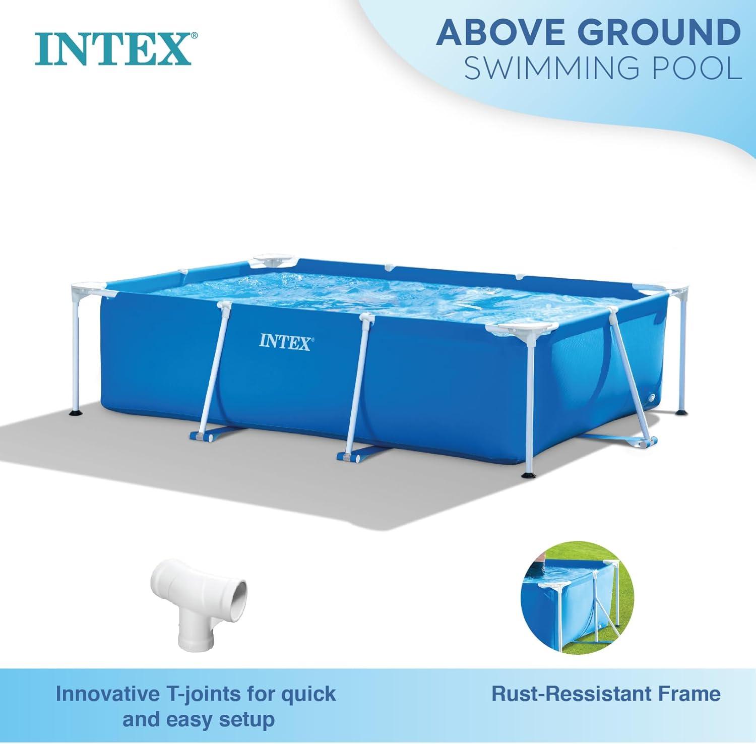 imageIntex AboveGround Swimming Pool Rectangular Frame 85ft x 26in Ages 6 and Up8 6 x 5 3 x 25